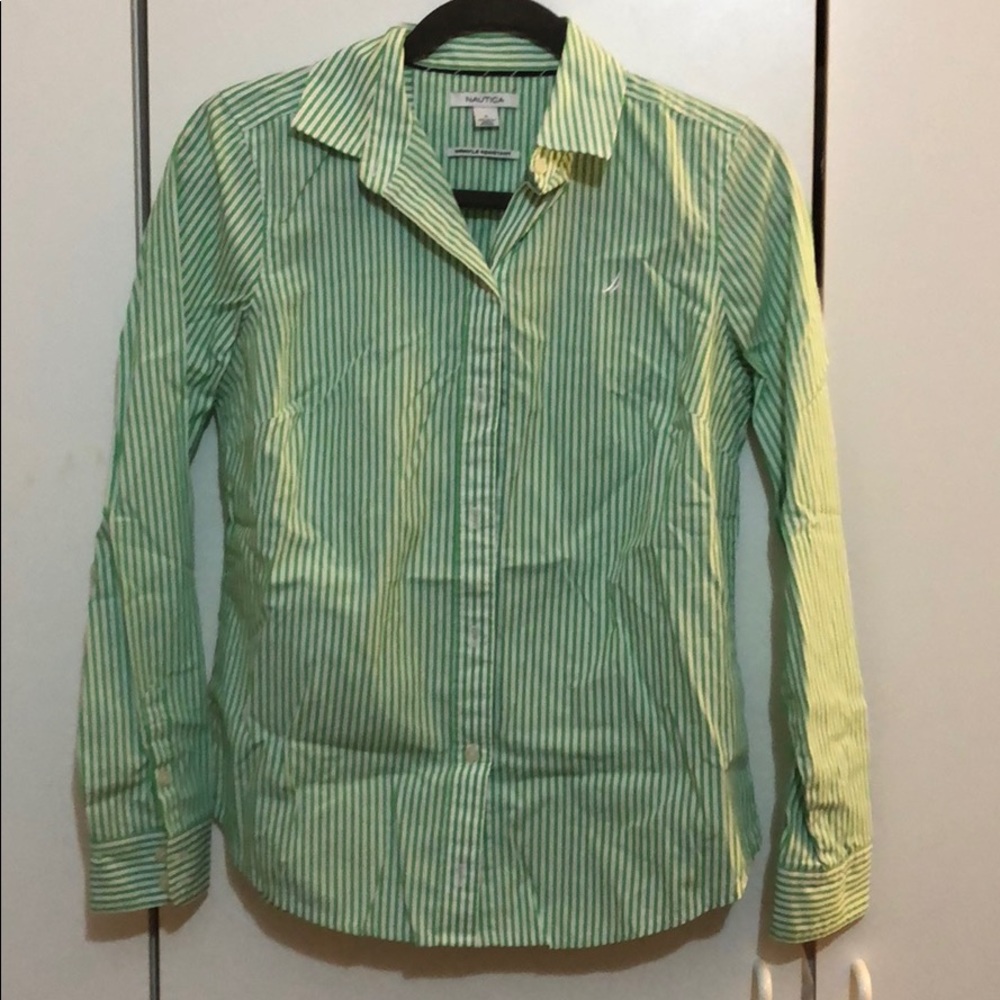 Striped green shirt